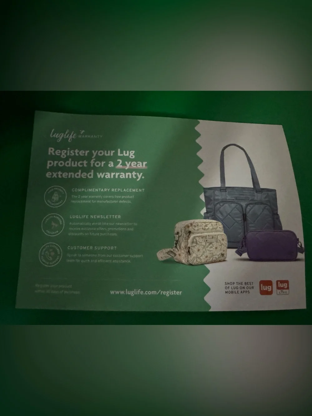 lug Quilted Metallic Emerald Green Backpack